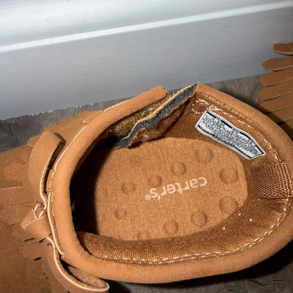 Carter's Brown Fringe Bow Moccasin Boots for Kids